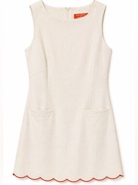 Few Moda x Sara Walker Charlotte Dress Cream Linen Blend Size 4